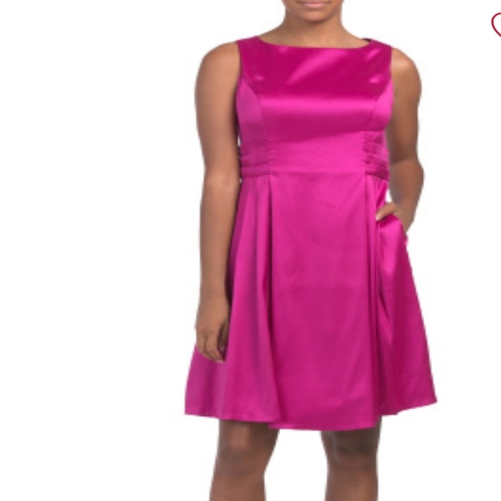 Marina fuschia satin dress 8